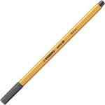 Stylo - feutre - stabilo - point 88 - gris tr�s fonc� - pointe 04 mm - 1 000 m d�criture