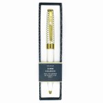 Stylo personnalis - draeger paris - pastel chic - crme et or - bille rtractable - encre noire