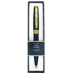 Stylo personnalis� - draeger paris - pastel chic - bleu nuit - coffret cadeau - bille noire