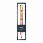 Stylo personnalis je taime - draeger paris - pastel chic - rose et or - bille rtractable - encre noire ...