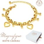 Sublime bracelet femme charms coeur baigné dans lor. boîte cadeau offerte. cadeau noël anniversaire mère ... Sublime bracelet femme charms coeur baigné dans lor. boîte cadeau offerte. cadeau noël anniversaire mère ...