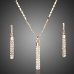 Parure cascade de cristal swarovski lorelys - collier et boucles doreilles plaqu or 18k
