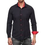 Subliminal mode chemise homme manches longues id�ale pour le bureau et sorties d�contract�es noir rouge ...
