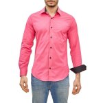 Subliminal mode chemise homme manches longues id�ale pour le bureau et sorties d�contract�es rose fuchsia ...