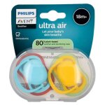Sucettes - avent ultra air 2 sucettes orthodontiques d�s 18 mois (couleur : bleu et jaune)