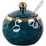 Sucrier en c�ramique - accueil cuisine - 10x10 cm - 300ml - avec cuill�re et couvercle