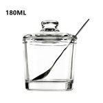 Sucrier en verre - marque - 8x8x10. 5cm - avec couvercle et cuill�re - pour caf� et cuisine