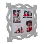 Sud trading - cadre mural 4 photos baroque - 40 x 40 cm - blanc Sud trading - cadre mural 4 photos baroque - 40 x 40 cm - blanc