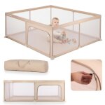 Sun baby - parc enfant 150x200 cm - 0 - 2 ans beige - entr�e zipp�e pieds antid�rapants sac de transport ...