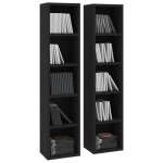 Meuble range cd - bestmeuble - noir - 2 armoires - 80 cd - 21x16x935 cm