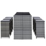 Sup718541 ensemble table de bar + 6 tabourets bar mange - debout table haute contemporain rsine tresse ...
