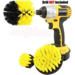 Superlove� set 3pcs brosse perceuse �lectrique nettoyage jaune pr salle de bains cuisine m�nage outil ...