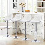 Supfine lot de 4 tabourets de bar en pu - chaises hauts avec repose - pieds - tabourets de comptoir r�glables ...