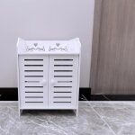 Supfine meuble � chaussures � double porte armoire de salle de bain � 2 niveaux organiseur de rangement ...