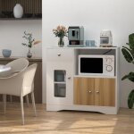Supfine meuble micro - ondes armoire de cuisine buffet avec tiroir et portes passe - c�bles pour cuisine ...