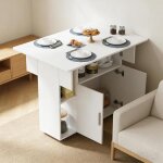 Supfine table � manger pliante table de cuisine extensible pour 2 � 4 personnes avec 2 abattants rangement ...