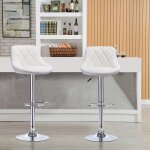 Supfine tabourets de bar 2pcs r�glables en hauteur en pu si�ge pivotant � 360� chaises de cuisine pour ...