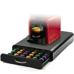 Support 50 dosettes organisateur de capsules noir lgant support de rangement pour machine caf pieds antidrapan ...