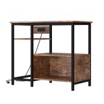 Support aquarium avec prises �lectriques meuble m�tal et bois 4 �tag�res pour aquarium 93x48x78 cm marron ...
