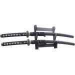 Support en bois 2 places katanas presentoir mural sabre epee