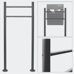 Wiltec support pour bo�te aux lettres 500 x 38 x 1200 mm anthracite poteau mailbox piquet pour bo�te ...