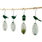 Support pour boule de graisse - pic spirale vert - oiseau sauvage - m�tal