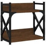 Support dimprimante  2 niveaux - - chne marron - 40x20x40 cm - bureau organisateur multifonctionnel ...