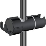 Support de douche r�glable avec 2 crochets - noir - installation facile - pour barre de douche de 18 ...