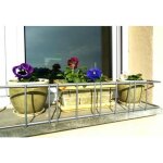 Support fenêtre pour pots à fleurs acier extensible de 70 à 100 cm - support de Support fenêtre pour pots à fleurs acier extensible de 70 à 100 cm - support de