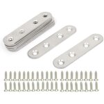 Supports de fixation droits plats - �querres en inox - lot de 10 - 76x16x2mm - argent