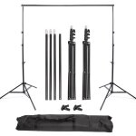 Support de fond pour studio photo - kit 3m x 2. 8m - tr�pied r�glable 90cm � 280cm - noir