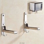 Support de four  micro - ondes en acier inoxydable 2 pices robuste pliable extensible tagre murale ...