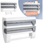Porte - rouleau mural - support gris papier film alu cuisine dcoupe facile - abs - 39 x 10 x 24 cm