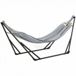 Support avec hamac - outsunny - pliable 2 en 1 pour hamac ou chaise suspendue sac de transport - m�tal ...
