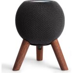 Support pour homepod mini en bois de noyer noir avec cadre metal base anti - vibrations design circulaire ...
