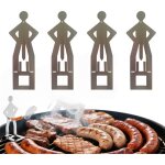 Support � hot - dogs 4 pi�ces - grille de barbecue en forme dhomme debout pour hot - dogs et saucisses ...