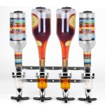 Support mural pour 4 bouteilles - design doseur alcool (43 ml)