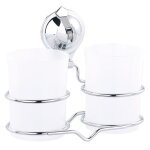 Support mural - carlo milano - acier inoxydable - ventouse - 2 gobelets