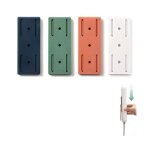 Support mural multiprise - 4 pcs - sans poinon - adhsif - blanc
