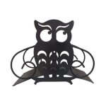 Support mural pour tuyau darrosage - devidoir - hibou - métal solide - 27x20cm - noir Support mural pour tuyau darrosage - devidoir - hibou - métal solide - 27x20cm - noir