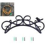 Support mural pour tuyau de jardin - pzcc - 35x17x15 cm - fonte - noir - d�coratif - r�sistant - facile ...