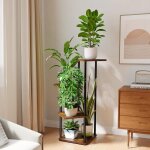 Support � plantes - �tag�re � fleurs 4 couches de hauteurs diff�rentes - structure en acier - convient ...