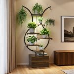 Support plante - lampe de croissance led � spectre complet - espace de rangement - pour int�rieur et ...