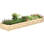 Outsunny - potager de jardin - bois de pin - 244x61, 5x27cm - beige