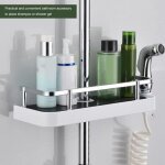 Support de rangement pour douche - �tag�re en abs - chrom� - blanc - style contemporain