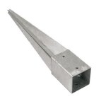 Support poteau - 7 x 7 cm - acier galvanis� - gris