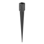 Support de poteau � enfoncer base carr�e 70x750 mm pied d?ancrage galvanis� m�tal robuste graphite adgo ...