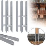 Supports de poteau en h galvanisé aufun - lot de 2 - 101x600mm - pour abris dauto pergolas et clôtures ... Supports de poteau en h galvanisé aufun - lot de 2 - 101x600mm - pour abris dauto pergolas et clôtures ...
