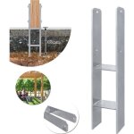 Supports de poteau en h galvanis� aufun - lot de 2 - 91x600mm - pour abris dauto pergolas et cl�tures ...