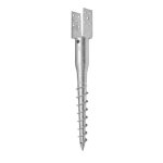 Support poteau � visser 120x720 mm en u broche spirale pied galvanis� plusieurs tailles adgo